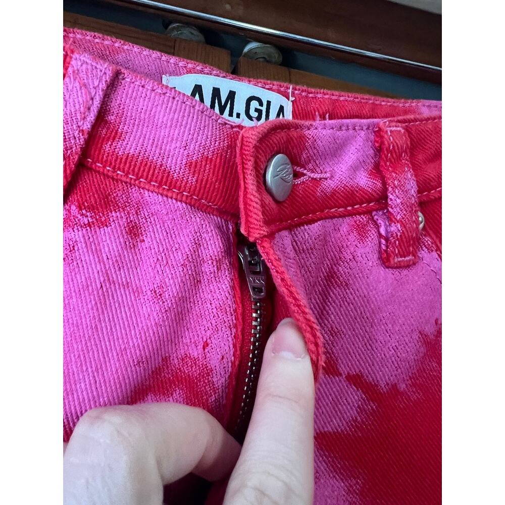 I.AM.GIA Women's Balin High Rise Straight Leg Jean Red Pink Tie Dye Size XS - Picture 5 of 11